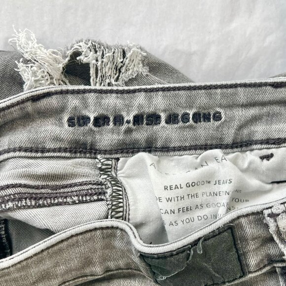 American Eagle Super High-Rise Jegging Distressed Gray Skinny Jean Size 2 - Picture 10 of 11